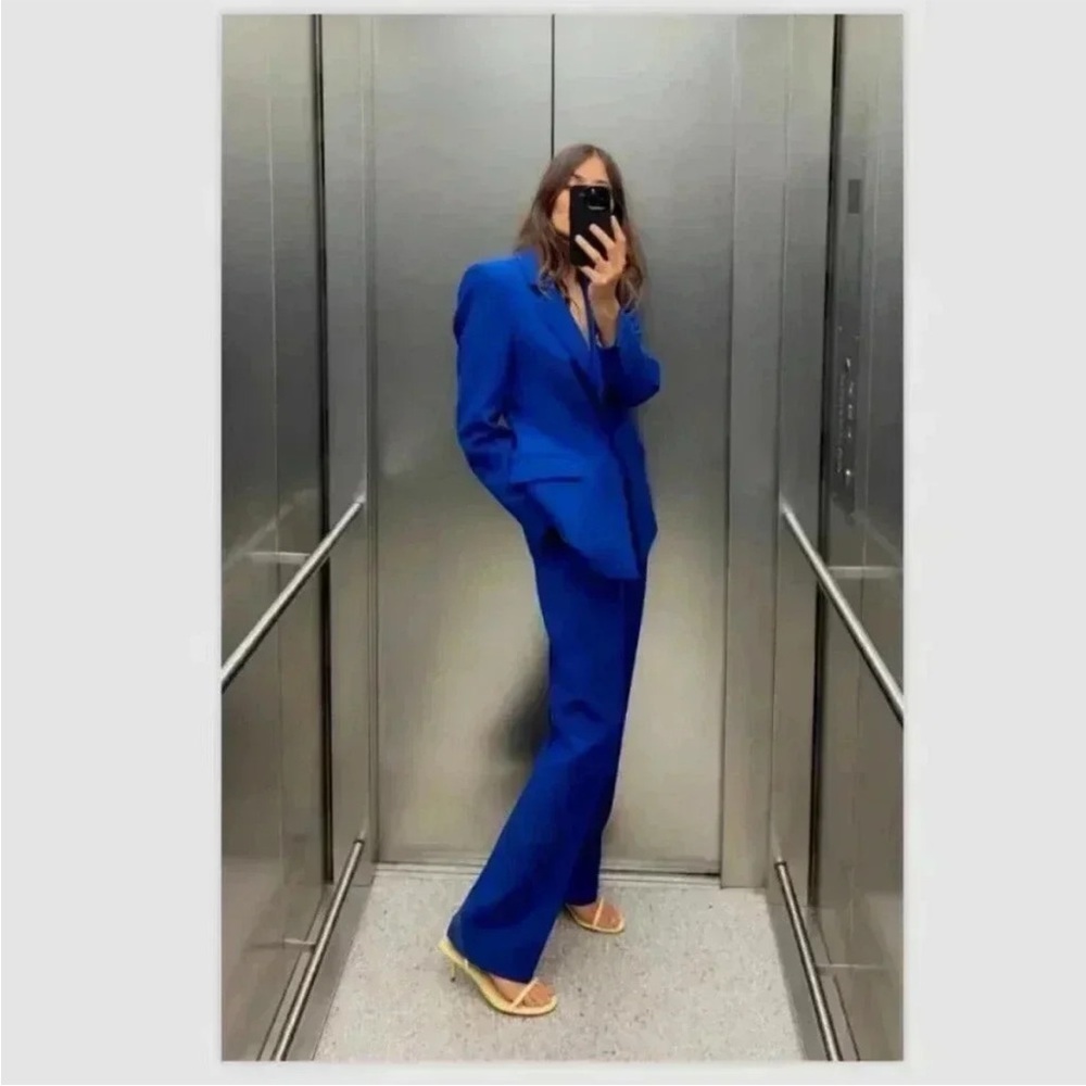 Zara Cobalt Blue Trouser Pants - Picture 14 of 15